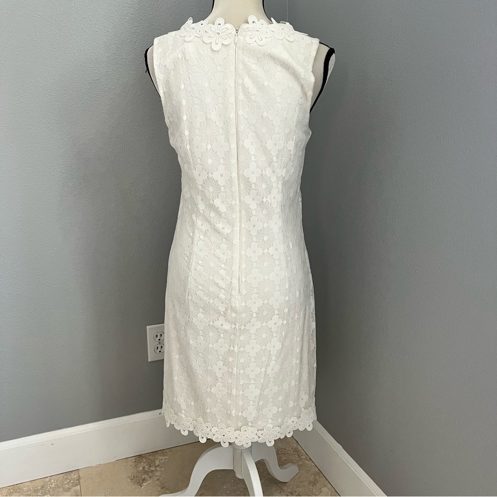 London Times White Midi Dress with Lace Trim - Picture 7 of 13